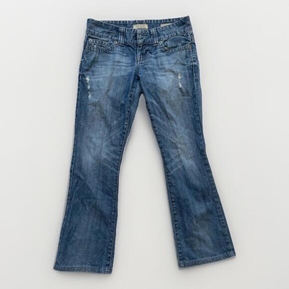 GUESS Daredevil Bootcut Jeans Women’s 28 Distressed Medium Wash Denim Y2K - Picture 1 of 6